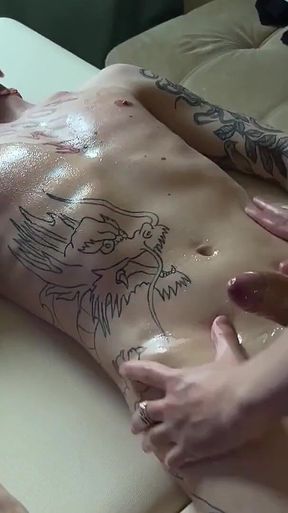 Gave a Massage to a Twink After Fucking Her Mouth and Cumming