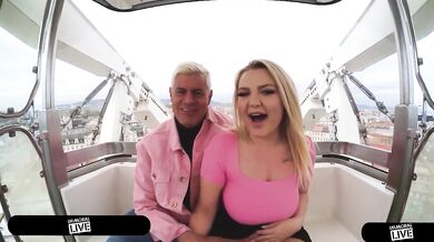 Big blonde butt bounces while face sitting and double penetration cock drilling