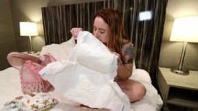DLVids Misty Rein diapers herself, diapers you and cumming together