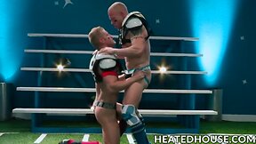 Football stud sucking dick intensely before hard bum knocking off