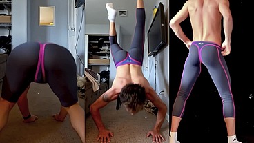 Tights and Thong Stretch AI Workout Dreams Tight Lean Stretching for Your Pleasure