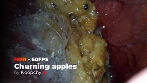 [HDR 60FPS] - Churning apples (Eating + Stomach view) - ENDOSCOPE VORE