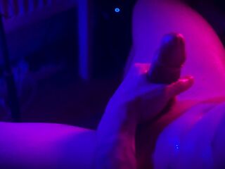 Ribald Sexy Oiled Man Jerking Off His Hard Ramrod in This Night - Hunk groans- Ejaculation Close Up
