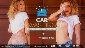 Juan Lucho Stasy Riviera in Car washing - VirtualRealPorn