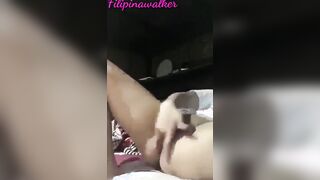 turned on filipina quick masaage her soak twat until she's cum