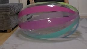 bouncing on a large water ball