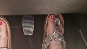 Heavy Traffic Pedal Pumping in Boho Slides: Low-cut Ethnic Dress POV