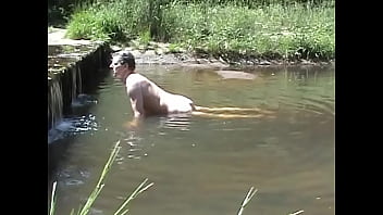 Humping a stone in a river