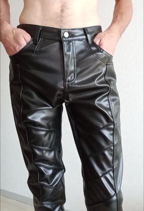 Faux leather trousers