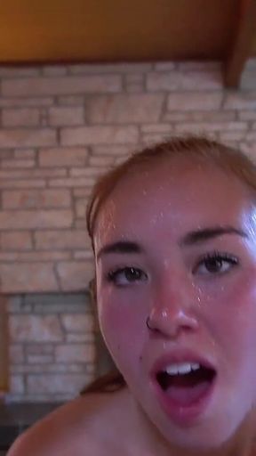 Dripping sweat for sex and sticky cumshot