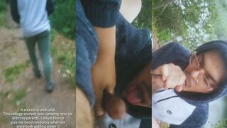 NEXT DOOR ANONYMOUS SCHOOL CAR GIVES ME HEAD OUTSIDE OUR CAMPSITE