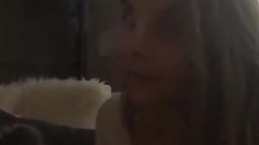 Sexy blonde Cougar's short but fiery smoking fetish sesh for the win