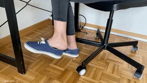 SHOEPLAY UNDER DESK IN SNEAKERS - MP4 Mobile Version
