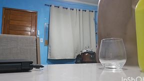 caminhoneiros trepando no quarto da pousada na beira da estrada, coroa dotado empurrou tudo no ajudante.