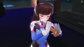 3D HENTAI D.VA jerks off your cock in the penthouse
