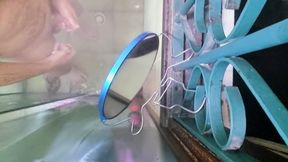 Furry is caught cumming in the company bathroom, smeared the floor with cum!