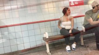 NO BRA TITTY SITTING UP BEAUTIFULLY