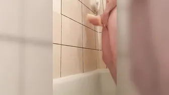 Slim Twink Masturbates with Pocket Pussy in the Shower