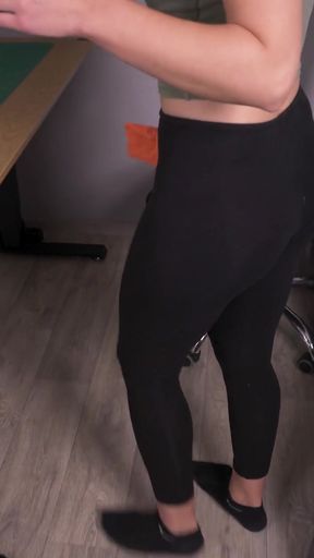 Housewife In Worn See Through Tights Flashing Panty Lines   Clip 1