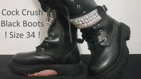 LittleShoes - Black Boots Cock Crush Size 34 | 027A