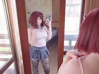 Beautiful Redhead with Big Boobs Was Fucked Hard and Cummed in Tight Pussy