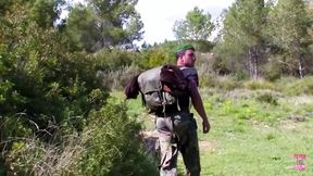 Redhead Blowjob on the Mountain with a Soldier