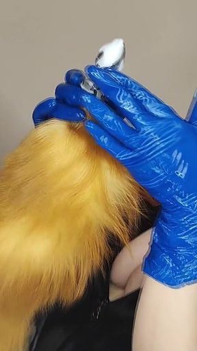 Latex Officer Fucks His Latex Prisoner with a Strap-on