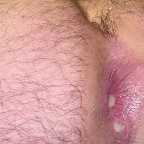 My frozen cum inserted into my ass, then played with and pushed out slowly with cum dripping down my asshole