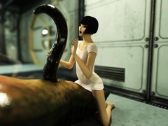 3D Girls Ruined by Scary Aliens!