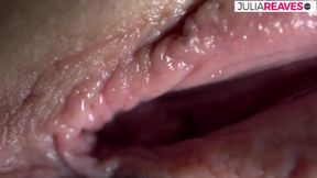 Bitch curls her toes as she fucks her pussy with a long dildo