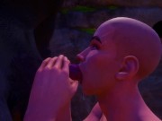 Made a blowjob to a furry werewolf and got furry cum