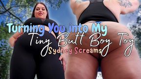 turning you into my tiny butt boy toy - you watch giantess sydney screams squat over you, too mesmerized by her ass to run, before being turned into ass addict - gts femdom pov, giantess pov