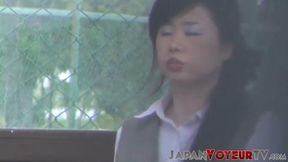 Asian Hotness Flashing Undergarments In Public