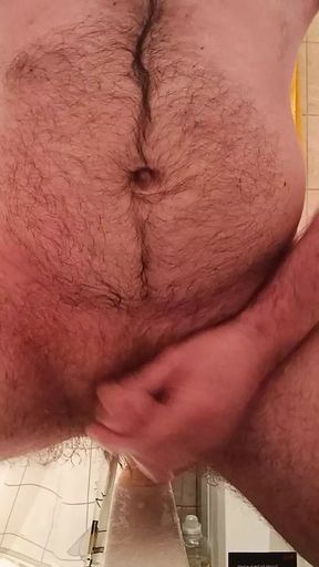 Cumshot from dildo in the ass
