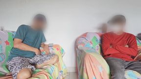 Get naked and cum infront of straight friend