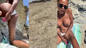 sextapes defi je pars a la plage , me gode la chatte et un inconnu vient ...