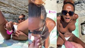 sextapes defi je pars a la plage , me gode la chatte et un inconnu vient ...
