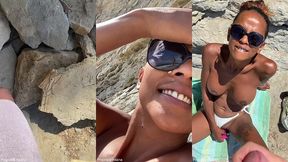 sextapes defi je pars a la plage , me gode la chatte et un inconnu vient ...