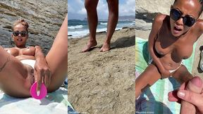 sextapes defi je pars a la plage , me gode la chatte et un inconnu vient ...