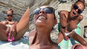 sextapes defi je pars a la plage , me gode la chatte et un inconnu vient ...