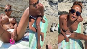 sextapes defi je pars a la plage , me gode la chatte et un inconnu vient ...