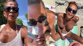 sextapes defi je pars a la plage , me gode la chatte et un inconnu vient ...