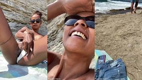 sextapes defi je pars a la plage , me gode la chatte et un inconnu vient ...