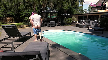 Pool boy fucks boss&#039_s wife in his pool