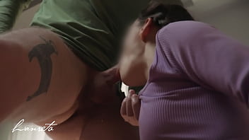 Homemade Girlfriend Blowjob. Sloppy Face Fucking And Cum In Throat - Amateur Lanreta