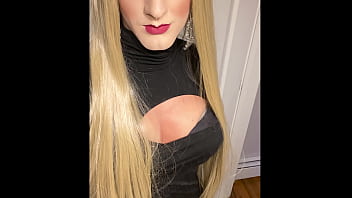 Crossdressing into Blonde Hot Woman