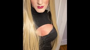 Crossdressing into Blonde Hot Woman