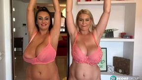 Candy Kat and Erin Star are exposing their massive boobs on the cam