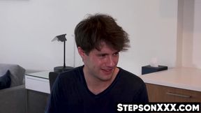 Hairy daddy takes two stepsons raw and rough with ease