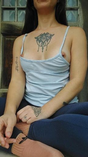 Nip Slip on the Balcony – I Know You’re Watching